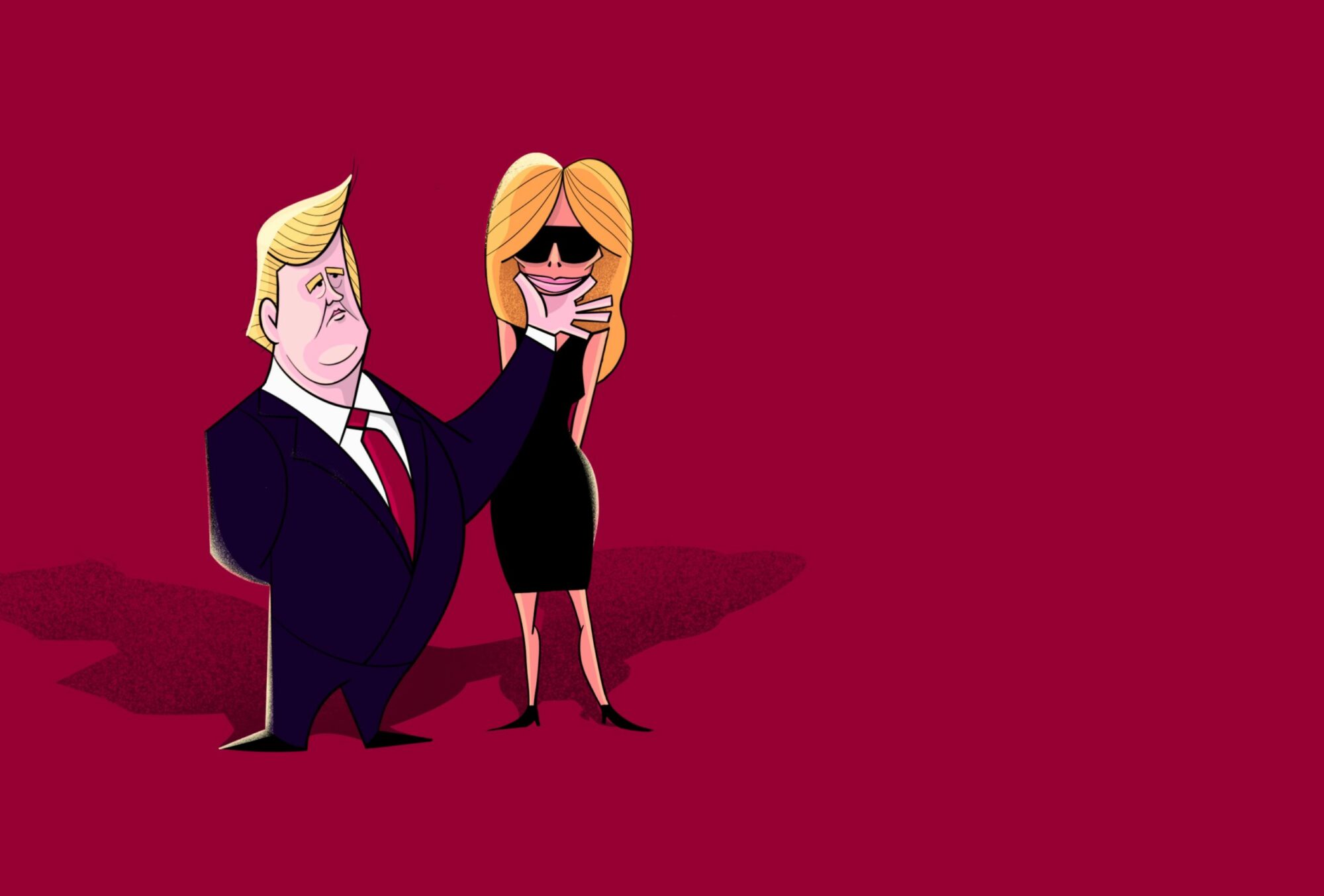 ilustración donald trump y melania